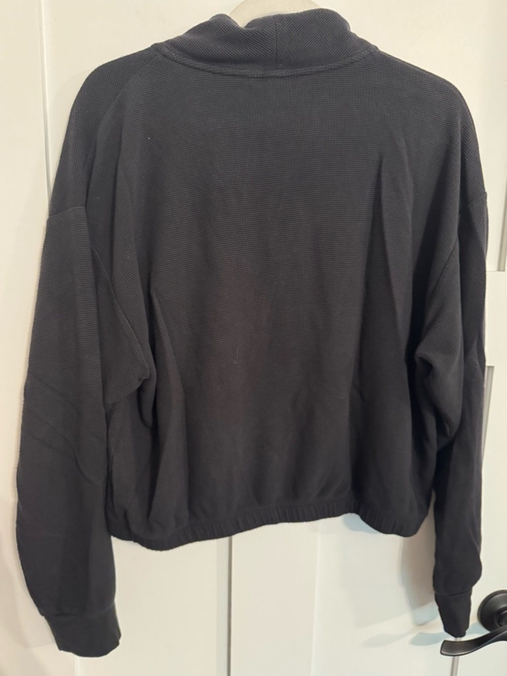 Victoria's Secret Black Waffle Knit Pullover Top - Picture 2 of 5